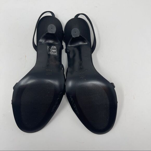 Via Spiga Sandals Strappy Satin Black Women's Size 8 Heeled - Picture 7 of 9